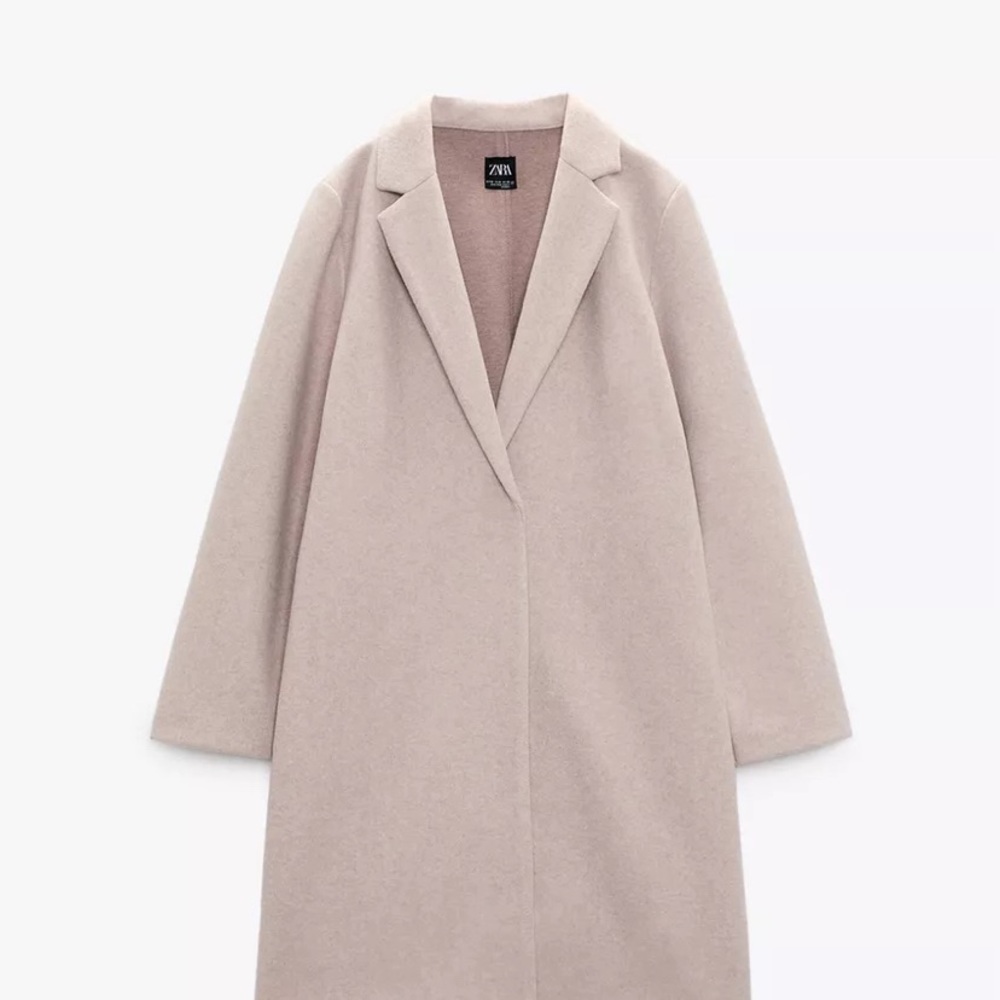 ZARA Longline Wool Blend Coat – Beige